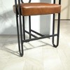 Resenkos Counter Bar Stools, Counter Stool,House Hold Bar Stools Set of 2, Modern Bar Stool with Back, Black Metal Frames(Light Brown PU) - 3 of 4