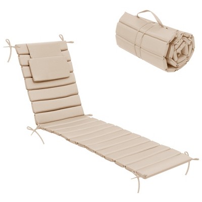 Crestlive Products Outdoor Portable Egg Rolls Chaise Lounge Cushion