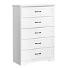 5/6-Drawer Farmhouse Dresser - Modern Wooden Chest with Wide Metal Handles, Storage Organizer for Bedroom, Living Room & Nursery - 3 of 4