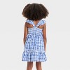 Girls' Sleeveless 4th of July Gingham Dress - Cat & Jack™ Blue - 2 of 3