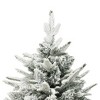 vidaXL Fake Christmas Tree Green with flocked white snow PVC and PE steel - 3 of 4