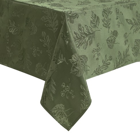 Elegant Woven Leaves Jacquard Damask Tablecloth - 60