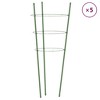 vidaXL Garden Plant Supports with 3 Rings 5 pcs Green 23.6" Steel - 2 of 4