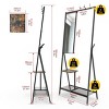 TROPOW Coat Rack With Mirror Bench Shoe Storage Shelves For Primary Living Space 73 x 32 x 15 Inches Black+Brown One size - 4 of 4
