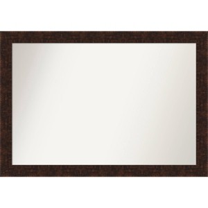 40" x 28" Non-Beveled William Mottled Bronze Narrow Bathroom Wall Mirror - Amanti Art: Includes Mounting Hardware - 1 of 4