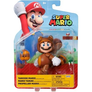 Super Mario 4" Action Figures Tanooki Mario with Leaf - 1 of 1