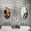 15 x 25 Inch Bathroom Mirror, Oval Bathroom Mirror ,Oblong Pill Shaped Mirror Stainless Steel Frame Wall Mount Horizontal or Vertical - 2 of 4