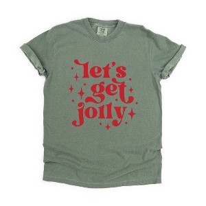 Simply Sage Market Women's Whimsical Let's Get Jolly Short Sleeve Garment Dyed Tee - 1 of 4