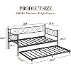 Twin Size Daybed with Trundle, Decorative Heart-Shaped Steel Headboard, Space-Saving Design for Small Rooms, Durable Metal Frame - 2 of 4
