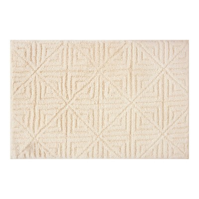 20"x30" Lattice Square Non-Skid Bath Rug Cream - Threshold™