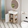 ChicFurnit Bathroom Vanities 21.6 Inch Open Shelf Vanity with Right Side Storage and Sink for Bathroom, Green, 21.6"*12.2"*33.86" - 4 of 4