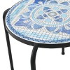 CAVINAS Mosaic Pattern Iron Side Table, Modern Outdoor Patio End Table, Cooler Table Outdoor for Terrace - 4 of 4