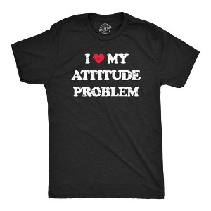 Mens I Heart My Attitude Problem T Shirt Funny Bad Negativity Joke Tee For Guys - Crazy Dog Men's T Shirt - 1 of 4