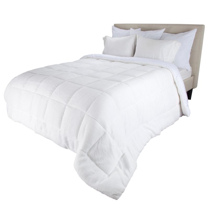 Oversized Reversible Down Alt Comforter With Faux Shearling - Yorkshire Home&#174;, 4 of 6