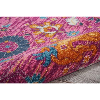 Fuchsia Floral Bliss Synthetic 8' x 10' Rectangular Area Rug
