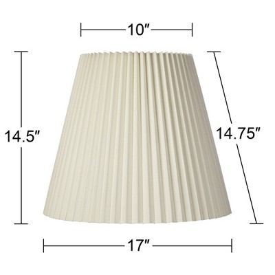 Large Ivory Pleated Bell Lamp Shade with Spider Harp Finial