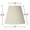 Springcrest 10" Top x 17" Bottom x 14 1/2" High x 14 3/4" Slant Lamp Shade Replacement Large Ivory White Bell Traditional Pleated Spider Harp Finial - 4 of 4