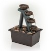 8" Resin 4-Tiered Step Tabletop Fountain Brown - Alpine Corporation - 3 of 4