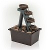 8" Resin 4-Tiered Step Tabletop Fountain Brown - Alpine Corporation - image 3 of 4