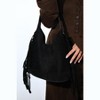 VALS - Black Suede Leather Shoulder Bag (Women) black suede standart - 3 of 4