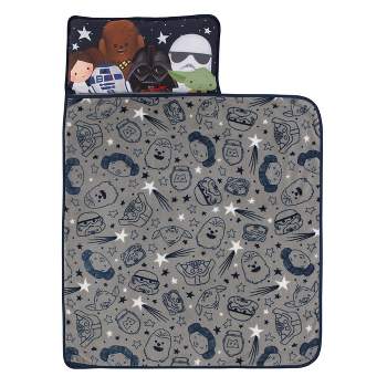 Star Wars Welcome to the Galaxy Navy and Gray Princess Leia, R2-D2, Chewbacca, Yoda, and Darth Vader Toddler Nap Mat