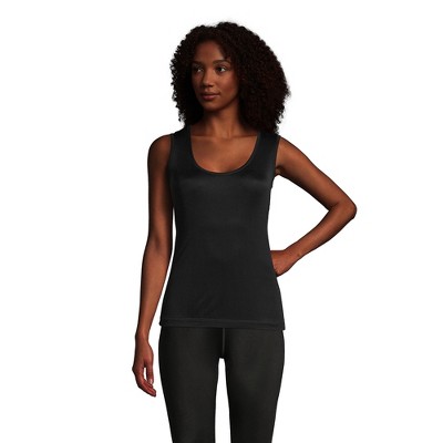 Lands' End Women's Silk Interlock Thermal Long Underwear Base Layer Tank  Top - Medium - Black : Target