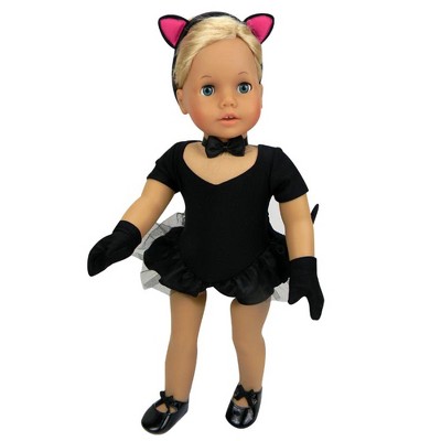 Sophia’s Jazz & Cat Costume Set for 18” Dolls, Black