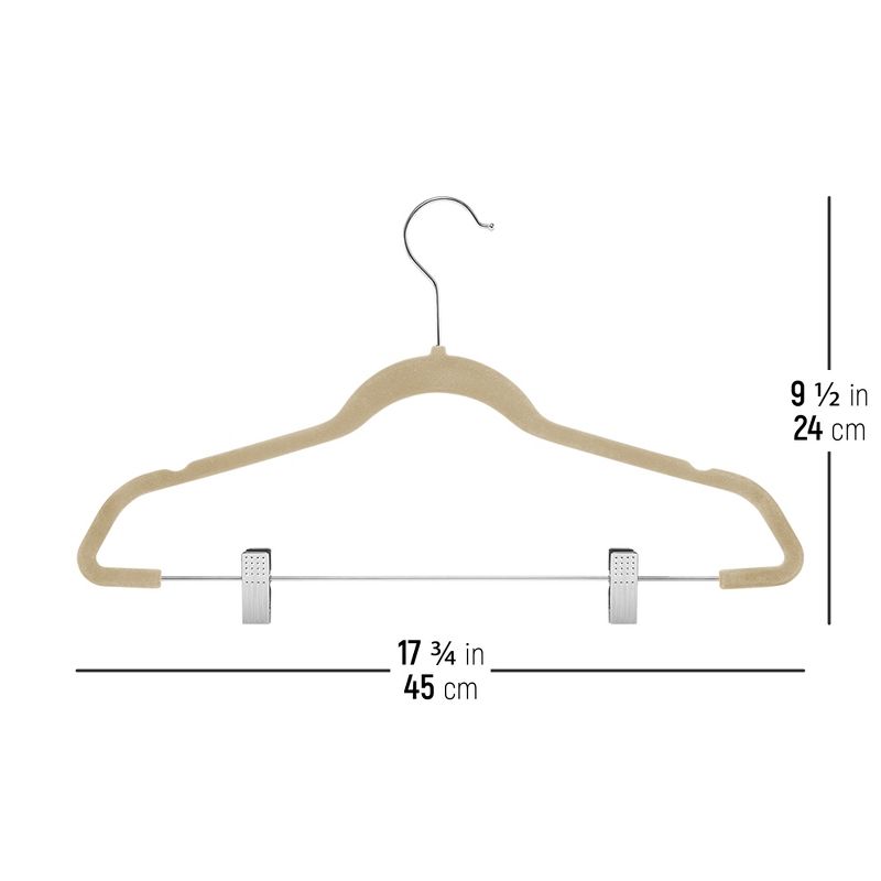 OSTO 20 Pack Premium Velvet Hangers with Clips, Non-Slip Pants Hangers with Notches; Thin Space-Saving with 360 Degree Swivel Hook, 4 of 5