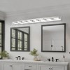 Dolonm Modern Chrome LED Vanity Light, Square Acrylic Lampshades Wall Mount Fixture for Bathroom, Mirror Lighting - 4 of 4