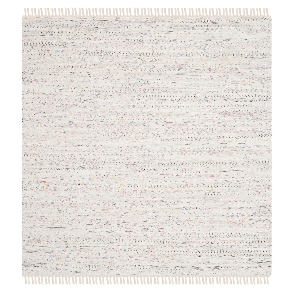 Solid Woven Square Area Rug - White (8'X8') - Safavieh