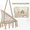 Boho Style Handmade Macrame Hanging Swing Chair with Stand, Hammock Chair for Indoor & Outdoor Relaxation - 3 of 4