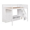 NicBex Full Size Loft Bed Wooden Bunk Bed Bed Frame with Wardrobe, Low Storage Table, Storage Stairs and Guardrail, No Box Spring Required - 3 of 4