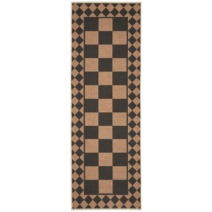 Washable Geometric Living Room Rugs, Checkered Print Soft Non Slip Bedroom Carpet, Stain Resistant Floor Cover for Dining Room Kitchen - 1 of 4