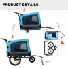 Racxily Pet Bike Trailer Dog Cart, for Small, Medium Pets, Easy Folding Cart Frame, Quick Release Wheel, Non-Slip Floor, Internal Leash - 3 of 4