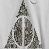 Harry Potter Men's Deathly Hallows Shape Long Sleeve Graphic Cotton Sweatshirt Hoodie - White XL - 2 of 3