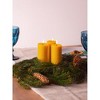Pure Beeswax Pillar Candles - 1.8x4 inch Set of 3 - Yellow, 34.5 Hour Burning, Handmade, Smokeless, Natural Home Decor - 3 of 4