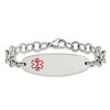 Black Bow Jewelry Stainless Steel Red Enamel Medical I.D. Bracelet, 7.25 Inch - 3 of 4