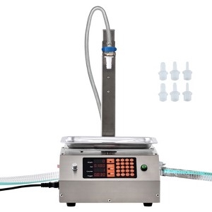 VEVOR Liquid Filling Machine, 30-15000 g Weighing Capacity, Automatic Bottle Filler Machine Bottling Machine Digital Control for Milk, Water, Silver - 1 of 4