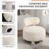 TiramisuBest Teddy/Fur Fabric Armless Accent Chair Curved Wingback Solid Wood Legs Upholstered Slipper Chair Living Bedroom Reading - 4 of 4