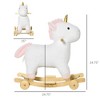 TopComfy Baby Bouncer and Rocker Toddler Kid Chair Plush Unicorn Rocking Horse Toy for Playroom Living Room, White, 24.8"*15"*24.8" - 3 of 4