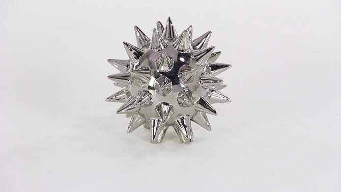 Set of 3 Modern Ceramic Spiked Star Figurine Silver - Olivia &#38; May, 2 of 9, play video