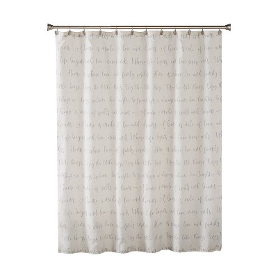 Family Dreams Fabric Shower Curtain Gray - SKL Home