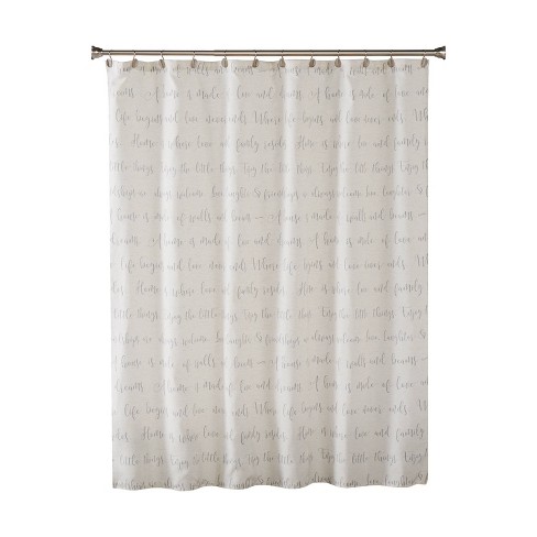 Family Dreams Fabric Shower Curtain Gray - Skl Home : Target
