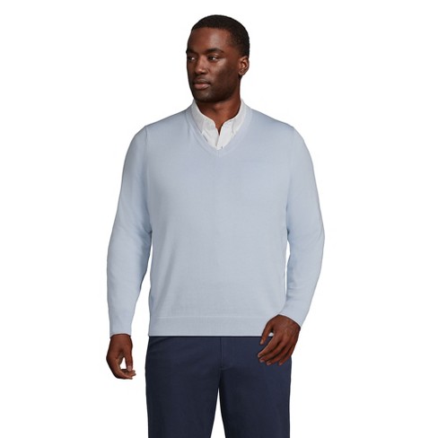 Lands' End Men's Big Fine Gauge Supima Cotton V-neck Sweater - 4x