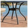 Cayman Square Cast Aluminum Table - Black Sand - Christopher Knight Home: Weather-Resistant, 4-Seater, with Umbrella Hole - 3 of 4