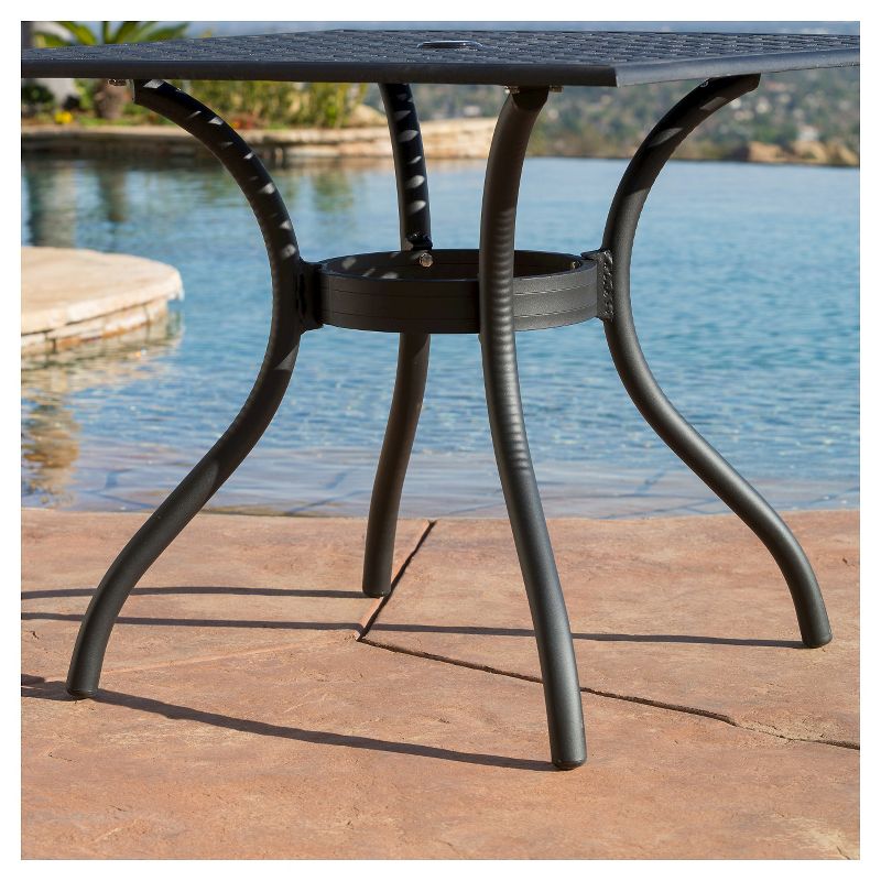 Cayman Square Cast Aluminum Table - Black Sand - Christopher Knight Home, 4 of 6