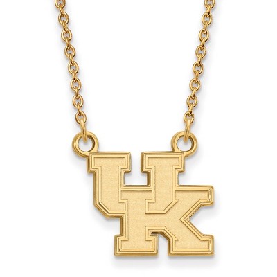 Black Bow Jewelry 14k Yellow Gold Kentucky Wildcats NCAA Necklace 18 Inch