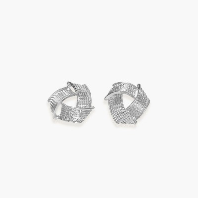 Sanctuary Project Geo Textured Knot Stud Earring Silver