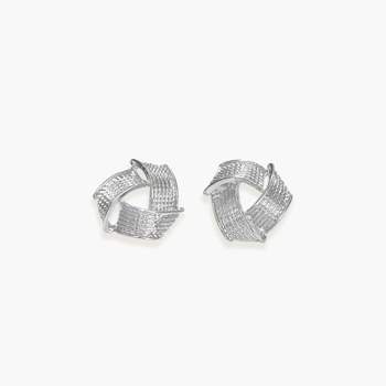 Sanctuary Project by sanctuaire Geo Textured Knot Stud Earring Silver