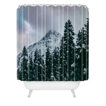 North Cascade Winter Shower Curtain Black - Deny Designs